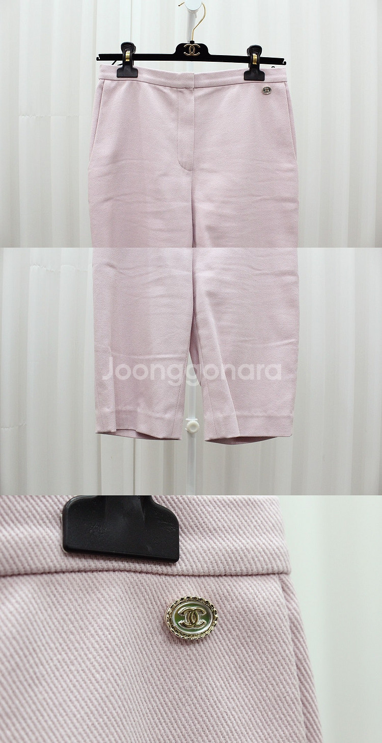 [중고명품다올] 샤넬 CC로고 코튼 라이트핑크 버뮤다 쇼츠 팬츠 P70593V61698 36 사이즈 상태 S급--1