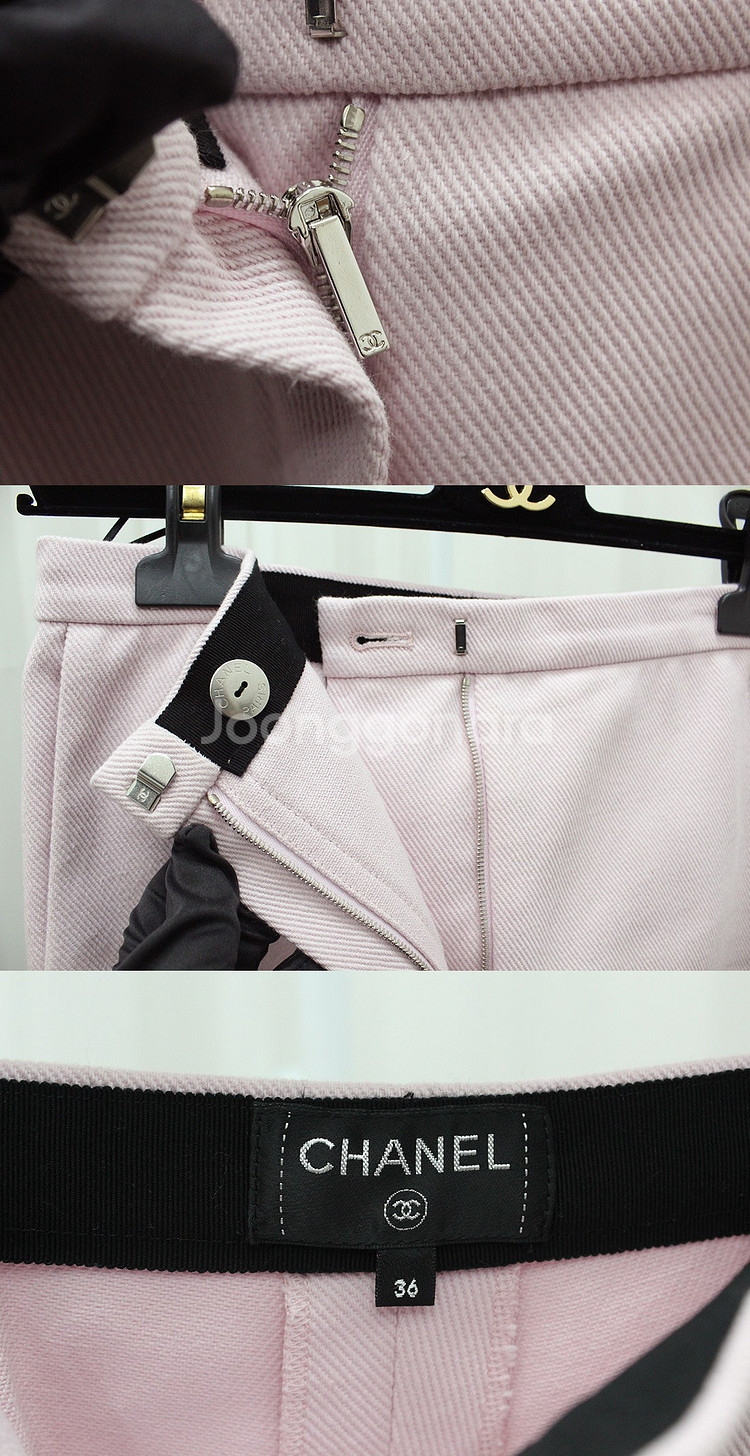 [중고명품다올] 샤넬 CC로고 코튼 라이트핑크 버뮤다 쇼츠 팬츠 P70593V61698 36 사이즈 상태 S급--3