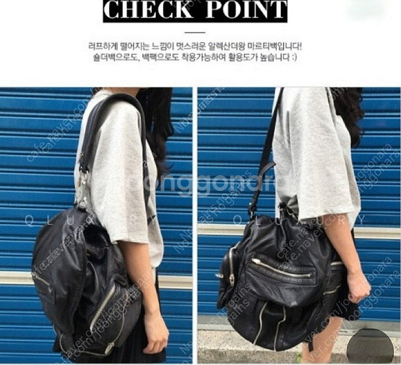 알렉산더왕 마르티백 양가죽 새것과같음 3웨이 백팩 숄더...--2