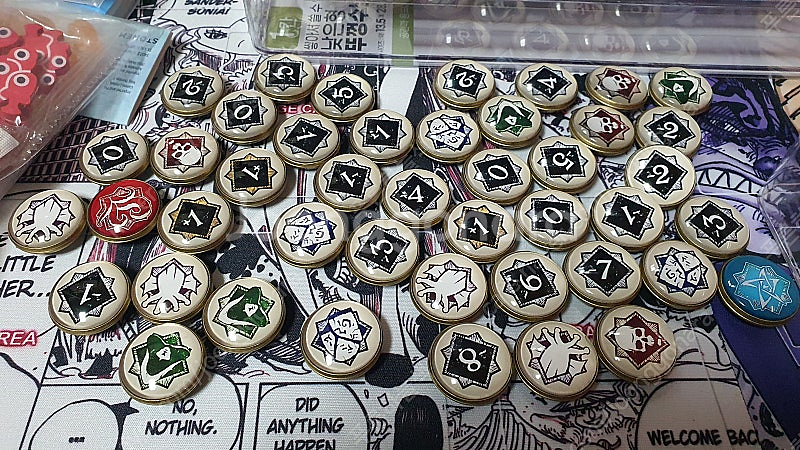 (부산) 아컴호러 카드게임 개정판, 돌아온 잊힌 시대, 혼돈 컴포넌트(업글용) 일괄 판매합니다.--1