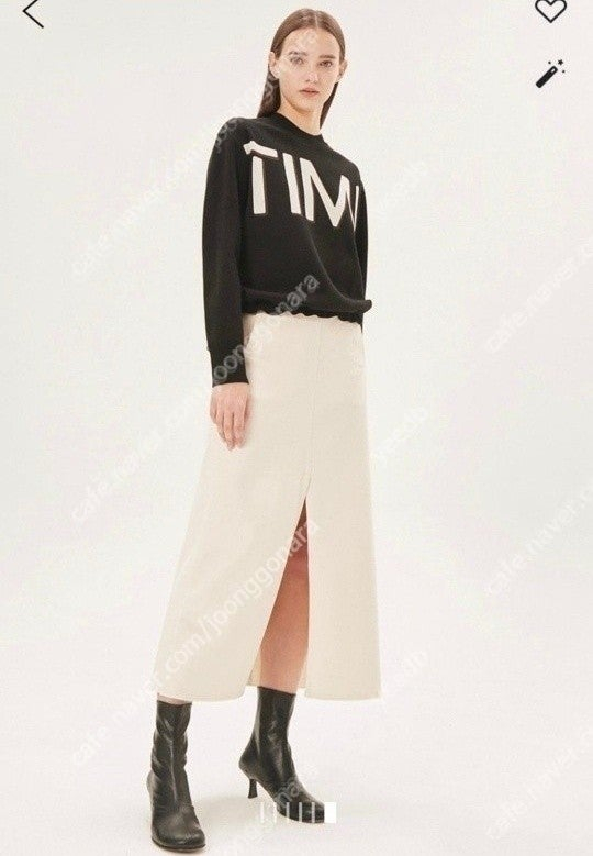 한섬 타임 TIME 슬릿 데님 스커트 오트밀 롱스커트 더캐시미어 랑방 시스템 마인 가디건 니트 팬츠 원피스 자켓 셔...--3