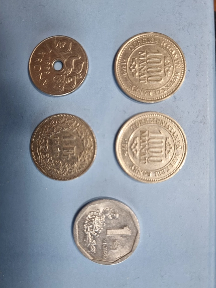 1978년 100원 동전 그외 해외 동전 이미지
