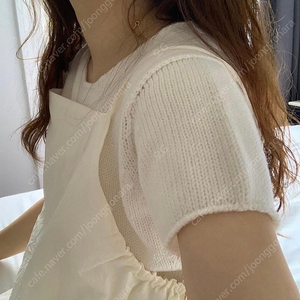 온스 ounce 소피아 홀가먼트니트반팔 크림