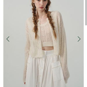 더바넷 Coverts Knit Cardigan Sleeveless Top 아이보리 니트가디건 세트