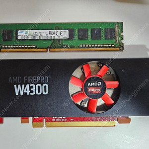GPU 그래픽카드 AMD FIREPRO W4300 LP, RAM PC3 12800U 4GB