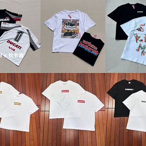 좌쓰 Supreme 슈프림 두카티, 맨하탄, 패치워트, 상하이, 헐리우드, 모션 반팔 티셔츠