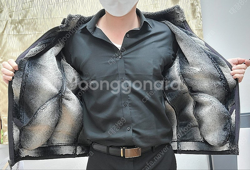 (한정판) 토끼털 자켓 뱅뱅 남성자켓 밤색--1