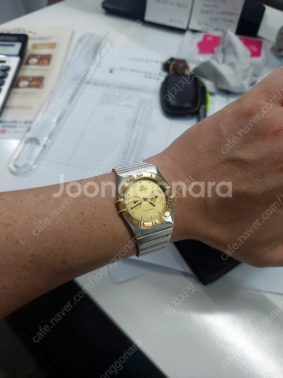 OMEGA 정품 18K 콤비 컨스틸레이션 33mm--0