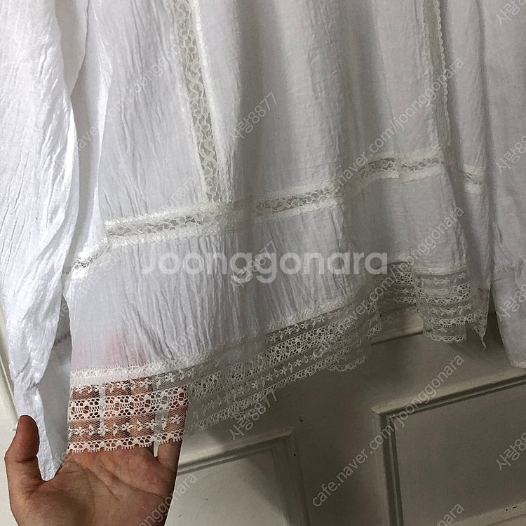 아일렛 레이스 아뜰리에 시스루 펀칭 자수 블라우스 마랑...--7