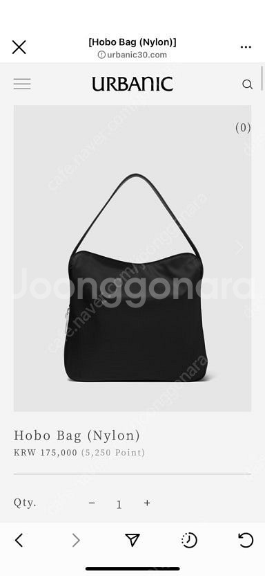 얼바닉30 나일론호보백(박스모두포함) 12만원 ㅠ(구매가격 17만5천원 ㅠ)--2