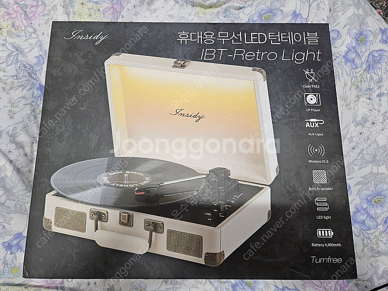 인사이디 휴대용 무선 LED 턴테이블(IBT RETRO...--0