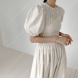 스모크 퍼프 셔링 롱원피스 프리