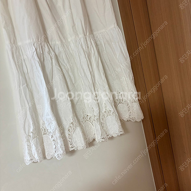 Choi 초이 아일렛 고풍 코튼 펀칭 레이스 롱스커트 ...--3