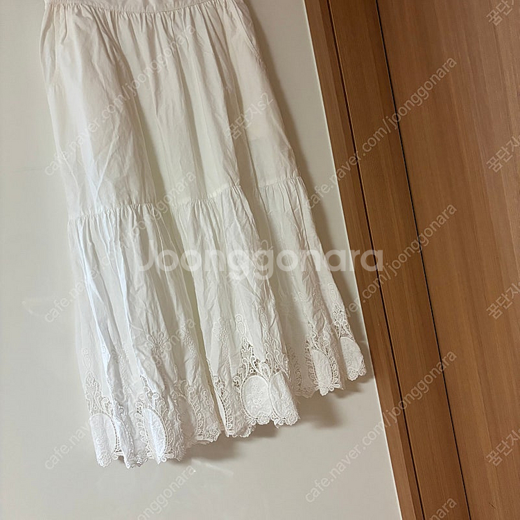 Choi 초이 아일렛 고풍 코튼 펀칭 레이스 롱스커트 ...--8