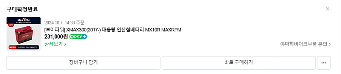 xmax300 브이파워 인산철 배터리 MX10R--0
