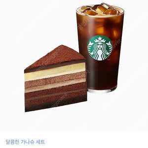 스타벅스 카페 아메리카노 T + 진한 가나슈 9 레이어 케이크