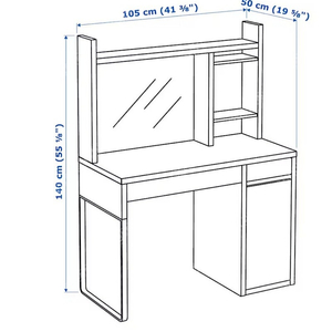 IKEA 미케 책상 105x50cm 책장포함 3.5만원