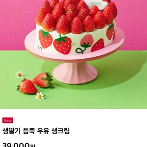 투썸 생딸기 듬뿍 우유 생크림 홀케이크 (33000원 <-39000원)