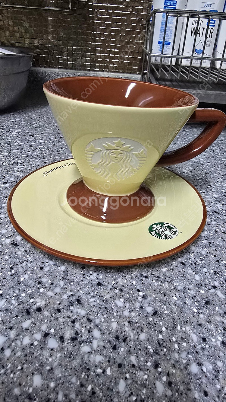 [스타벅스] 22 오텀 브라운 머그 앤 소서--2