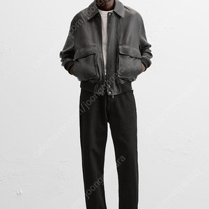 자라 24fw 램스킨 레더 점퍼 xl