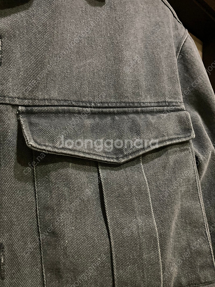 남자 오버핏 피그먼트 워싱 데님자켓--4
