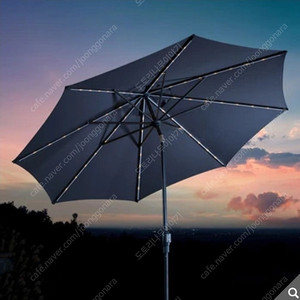 선빌라 LED조명 정원용 우산 태양광 파라솔 300(D)*250(H) 파라솔 코스트코 (개봉새상품, 박스, 받침대X, 네이비 있음)