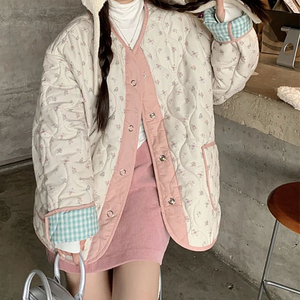 오버핏 양면 퀼팅 패딩 누빔 자켓