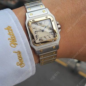 [정품] 까르띠에 산토스 갈베 화이트로만 18k 콤비 LM 라지 남성 (Cartier Santos Galbee 18K Gold Two-Tone Men's LM)