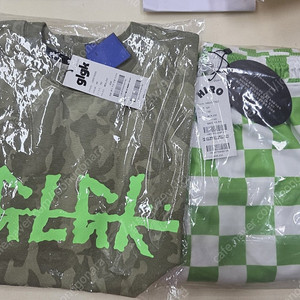 히로 블랭크 체커팬츠 140, glgk 샌드카모 티셔츠 150 일괄