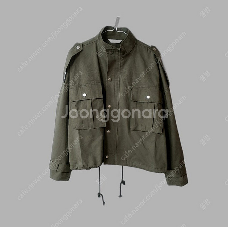 카키 사파리 숏 야상 자켓 점퍼 남녀공용 오버핏 바람막...--0