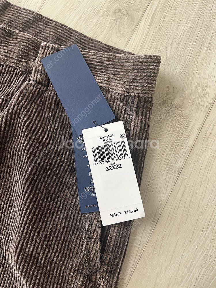 폴로랄프로렌 릴렉스핏 카펜더 코듀로이 디스트레스드 팬츠 32X32사이즈 새제품 더블알엘,RRL,lvc,풀카운트,웨어...--2