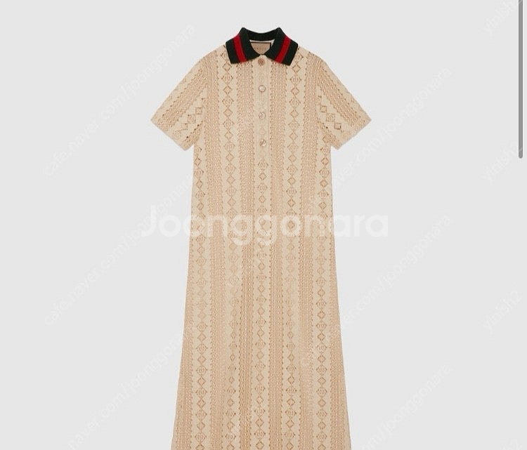 [급처] 구찌 아일렛 아비토 레이스 카라 원피스--5