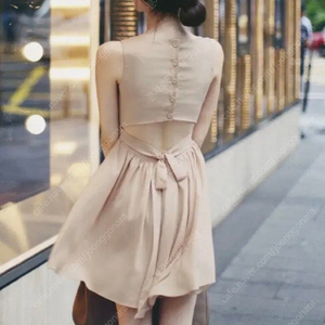 새상품 밀크코코아 원피스 자체제작 Amelie dress line.MINI,Back cutout neutral Beige dress