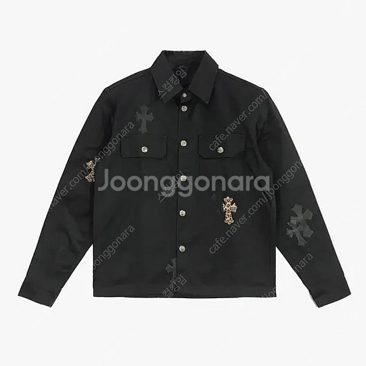 크롬하츠 크로스 패치 워크독 셔츠 자켓 블랙 xXL--0