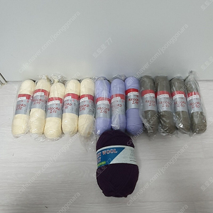 뜨개실 뉴질랜드 면사 12볼 + 호주산 울사 1볼