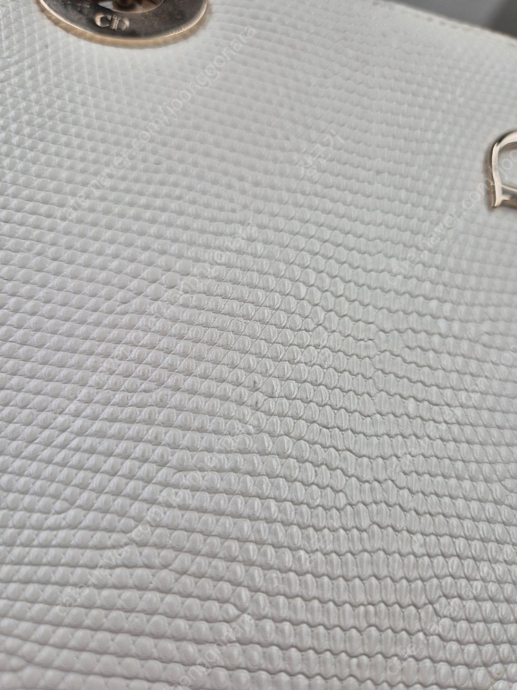 급처 디올 이그조틱 리자드 레이디 백 미니 아이보리 팝니다--5