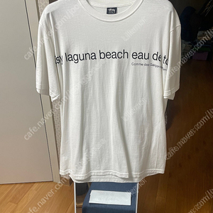스투시 꼼데가르송 라구나 비치 티셔츠 화이트 라지 사이즈 판매합니다
