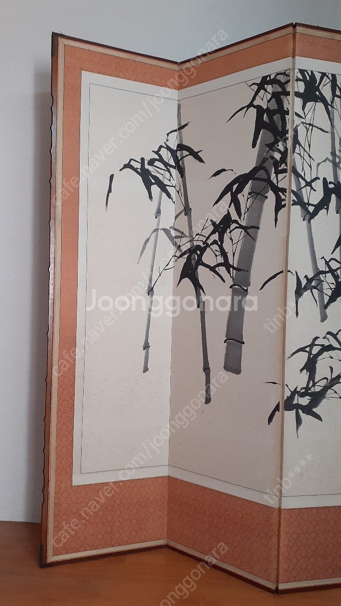 구윤옥 동양화 대나무 그림 8폭 병풍--1