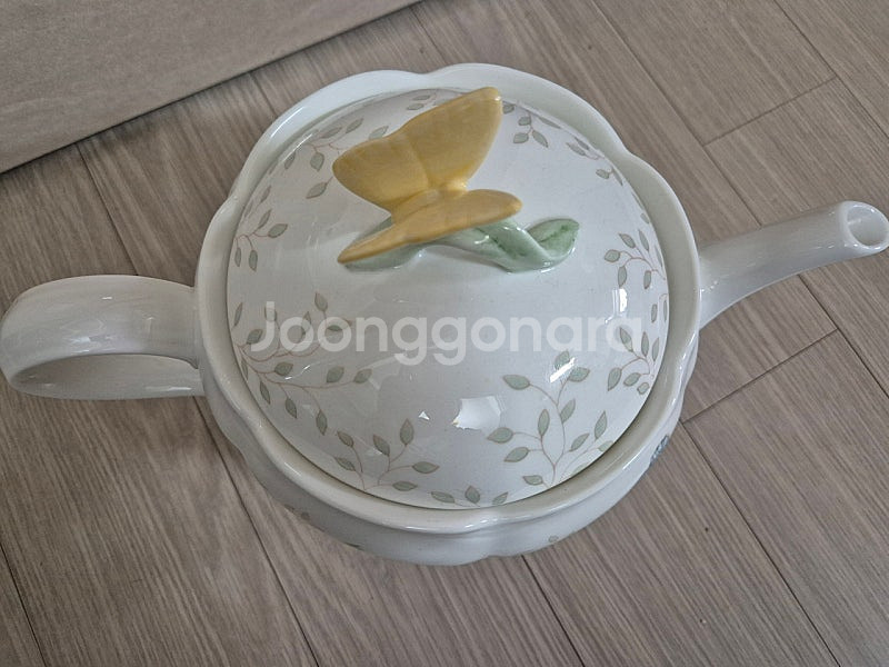 레녹스 버터플라이 메도우 티팟 티포트 원형 도자기 포트...--0