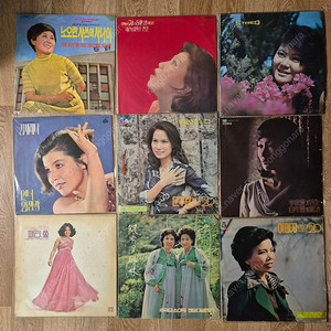 레코드판 ㆍ한명숙 노오란 샤쓰의 사나이외 6~70년대 가요LP 9매