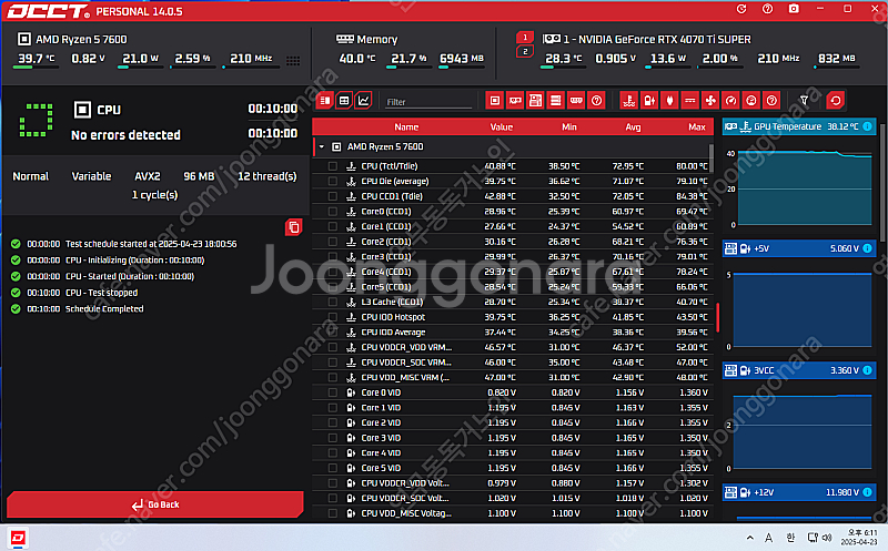 AMD 라이젠5-5세대 7600 (라파엘) (대원유통, 단품) 판매합니다.--1