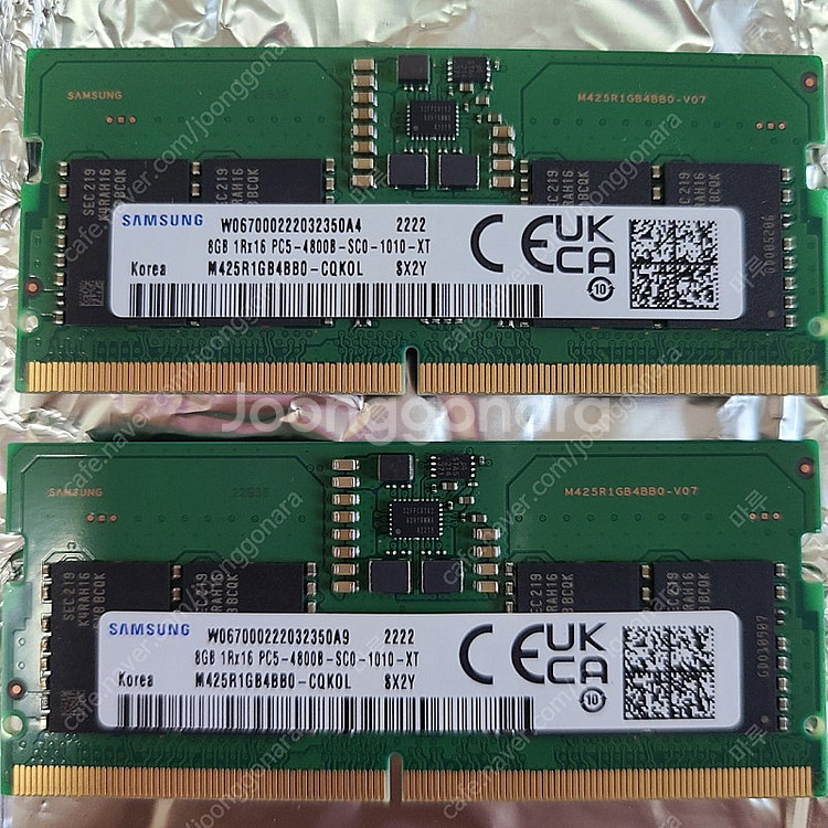 노트북용 삼성 DDR5 8G 4800 2개(16G)--0