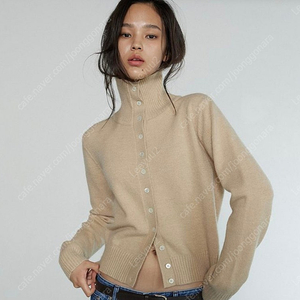 미치코런던 가디건 (새상품)HIGH NECK BUTTON CARDIGAN NATURAL BEIGE