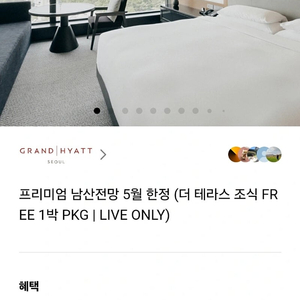 그랜드하얏트 서울 프리미엄 킹 5월10일 or 17일(토)