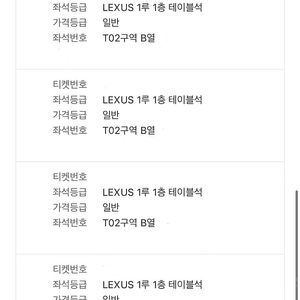 5월 1일 롯데vs 키움전 테이블석 4연석 양도합니다