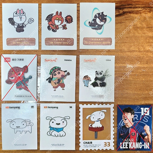 새제품 라인프렌즈 (LINE FRIENDS) & 케로로 중사 (기로로) & 짱구는 못말려 (크레용 신짱) 띠부띠부씰 판매합니다.