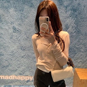 레이지샵 버튼 레이어드 티셔츠