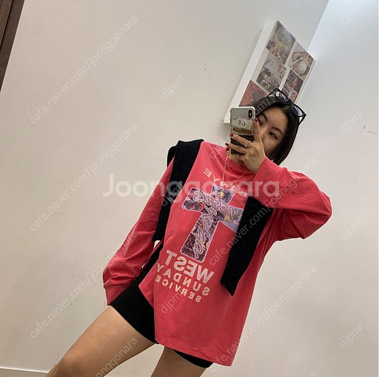 칸예 피그먼트 티셔츠(새상품)(벨201 드하우 러브미우...--0