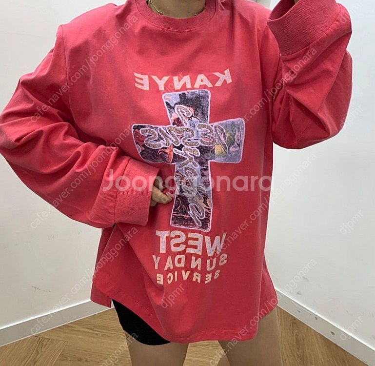 칸예 피그먼트 티셔츠(새상품)(벨201 드하우 러브미우...--1