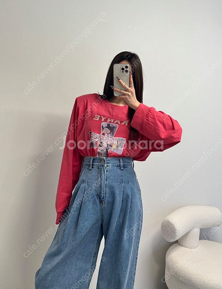 칸예 피그먼트 티셔츠(새상품)(벨201 드하우 러브미우...--4
